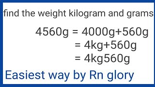 Measuring weight  Convert gram to kilogram  Unit of conversion kilogram gram  convert km to g [upl. by Yevol]