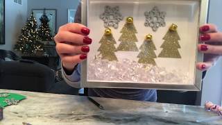 DIY Dollar Tree Holiday Light up Shadow Box [upl. by Placida]