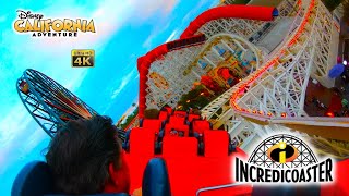 2024 Incredicoaster Roller Coaster at Sunset On Ride Ultra HD 4K POV Disney California Adventure [upl. by Airdnaed]