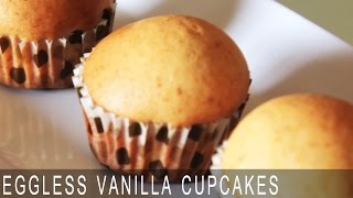 Easy and Moist Vanilla Cupcakes  Eggless Recipe  Christmas Special  Kanaks Kitchen [upl. by Leifeste]