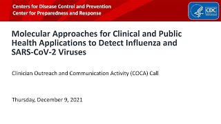 Molecular Methods for Clinical Application to Detect Influenza amp SARSCoV2 [upl. by Yror]