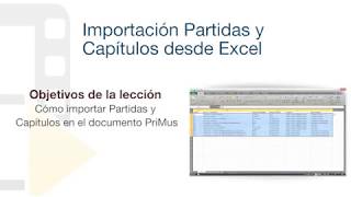 Tutorial de PriMus  Importar Partidas y Capítulos desde Excel  ACCA software [upl. by Annodahs]