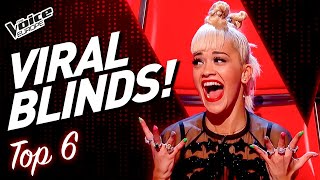 MOST VIRAL Blind Auditions on The Voice  TOP 6 Part 4 [upl. by Torhert]