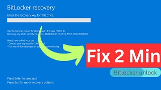 Fix  Bitlocker Recovery Key  bitlocker unlock without password and recovery key  bitlocker [upl. by Heaps]