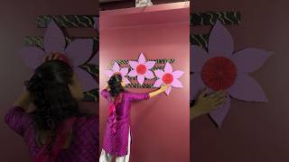 Beautiful Flower Wall Decor Idea short reel youtubeshort diycrafts viral trending floraldecor [upl. by Youngman]