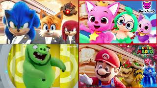 Sonic Prime vs Pinkfong vs Angry Birds vs Mario Bros  Coffin Dance Astronomia Song COVER [upl. by Frerichs]