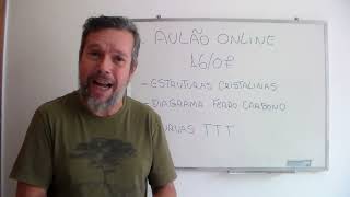 Aulão online 1607 Diagrama Ferro Carbono e curvas TTT [upl. by Nelyak428]