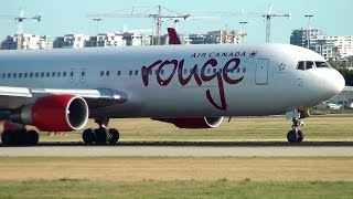 Air Canada Rouge 767300ER CFMWV Takeoff Vancouver Airport YVR [upl. by Welcome]