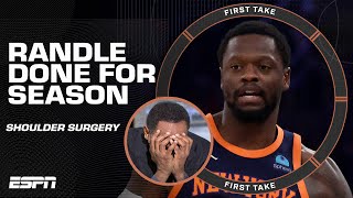 Julius Randles seasonending shoulder surgery leaves Stephen A SPEECHLESS  First Take [upl. by Nylg]