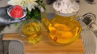 Homemade Saffron Tea Recipe  MK Food Secret [upl. by Lapides]