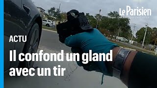 ÉtatsUnis  un gland tombe sur sa voiture le policier vide son chargeur sur un suspect [upl. by Naivart]