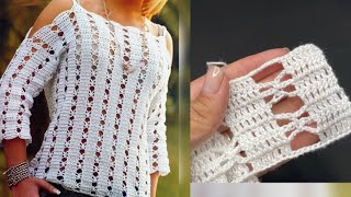 VOLVEMOS Te enseño a tejer hermosa puntada para blusa en la técnica de crochet [upl. by Goodhen]