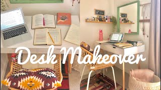 كيف غيرت مكتبي بأقل تكلفة ؟ Desk Makeover to Minimal Bohemian [upl. by Marcellus]