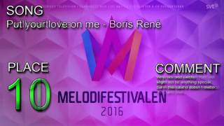 Melodifestivalen 2016  My personal Top 28 With comments [upl. by Nirrek133]