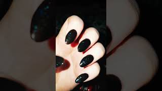 infill nails newnails black glitter [upl. by Sremmus]