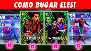 COMO BUGAR o Maradona Costacurta CR7 e o Kobel no efootball 2024 mobile [upl. by Acenes]