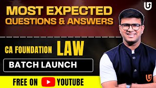 Launching CA Foundation law Most Expected Questions Batch  Free on youtube  Indresh Gandhi [upl. by Auqinom]