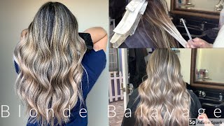 Blonde Balayage Highlights Technique Root TapToner Dimensional Blonde [upl. by Alauqahs]