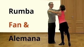 Rumba Basics  Fan and Alemana  Latin Dance [upl. by Sucitivel]