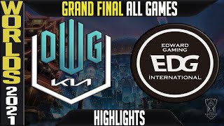 DK vs EDG Highlights ALL GAMES  Worlds 2021 GRAND FINAL  Damwon KIA vs Edward Gaming [upl. by Ainadi262]