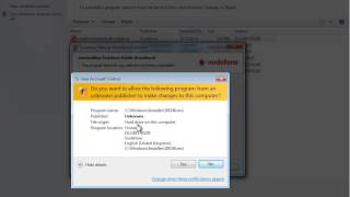 Uninstall Vodafone Mobile Broadband v103 on Windows 7 [upl. by Grani]