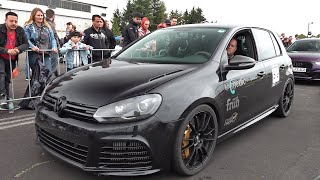 800HP Volkswagen Golf 6 R 36 HGP BiTurbo vs Nissan GTR R35 [upl. by Anneg]