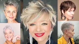 NEW😎PIXIE CUTS 2024 short hair women 40 50 60 70 and 80 years [upl. by Gilberto369]