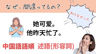 【中国語講師が教える中国語】もう間違わない！中国語の語順 述語（形容詞） [upl. by Kuehnel]