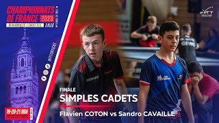 Flavien COTON vs Sandro CAVAILLE  FINALE  FRANCE CADETS 2023 [upl. by Sammie621]