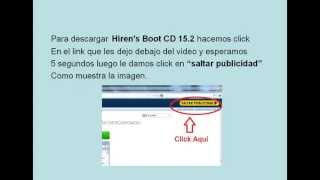 DESCARGAR Y EJECUTAR HIREN´S BOOT CD 152 DESDE USB [upl. by Aramoj187]