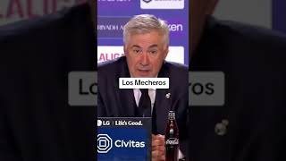 Ancelotti sobre los mecheros tirados a Courtois laliga realmadrid futbol funny [upl. by Lubow]