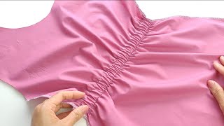 Sewing tips and tricks  How to sew Elastic Waist For Dress Easily  Sewing Techniques [upl. by Saxela]