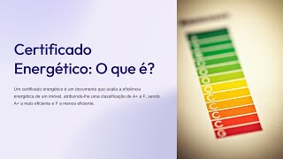 O que é o certificado energético e para que serve [upl. by Ecidna]