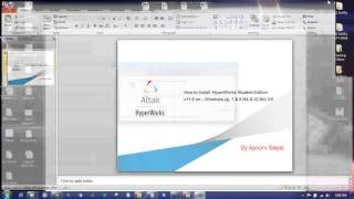 How to install HyperWorks Student Edition v110 on Windows XP Vista 7 amp 8 32 amp 64 Bit OS [upl. by Rosmarin]