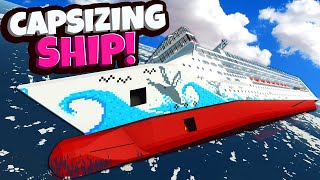 Cruise Ship Capsizes in High Waves in Stormworks Sinking Ship Survival [upl. by Onaicul]