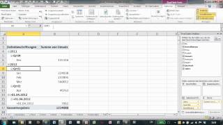 Excel  Pivot Tutorial 6  Gruppierung von Zahlen und Datumswerten [upl. by Nesnaj168]