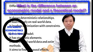 What is the difference between an econometric model and a theoretical model  Econometrics Topic 16 [upl. by Scharff949]