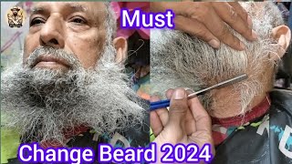 Beard styles💞For MenHow To USA🇱🇷 old Man Beard Cut styles Change 2024 in alihairdresser [upl. by Diandra572]