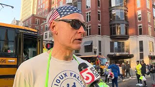 Awesome awesome atmosphere says Boston runner from SD [upl. by Nealey696]