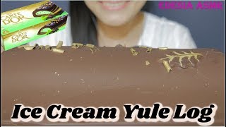 ASMR 咀嚼音🎄Mint Chocolate Ice Cream Yule Log アイスクリーム・ユールログ 冰淇淋樹幹蛋糕 아이스크림성탄절로그 먹방 EATING SOUND [upl. by Keri]