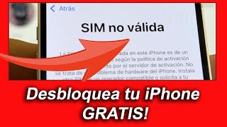 SIM no válida Liberar iPhone ATampT Gratis  Desbloquear un iPhone de ATampT 100 Gratis [upl. by Glori766]