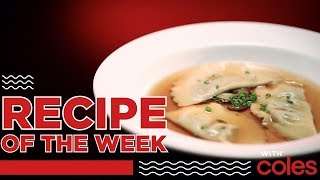 Mushroom Ravioli In Porcini Broth  Recipe Of The Week Brought To You By Coles  MKR Always Open [upl. by Wendell90]