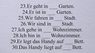 In auf mit dasins dem den Akkusativ und Dativ die der an [upl. by Ahl]