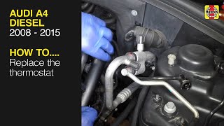 How to replace the thermostat on the Audi A4 2011 to 2016 [upl. by Cappello13]