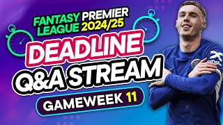 FPL GW11 LIVE DEADLINE STREAM 🥶 Will Palmer Start for Chelsea  Fantasy Premier League 202425 [upl. by Lokin300]