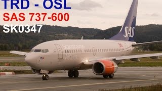 SAS Scandinavian Airlines  B736  Trondheim  Oslo Gardermoen  FULL FLIGHT [upl. by Annatsirhc192]