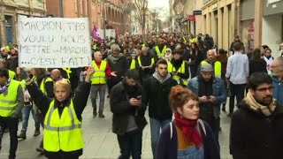 Acte 11 mobilisation importante des quotgilets jaunesquot à Toulouse [upl. by Harak]