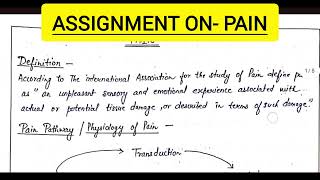 ASSIGNMENT ON PAIN BSC NURSING ALL ASSIGNMENT assignment pain bscnursing [upl. by Tur405]