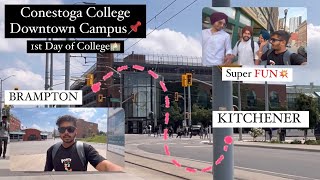 Brampton to Kitchener  Conestoga College Downtown Campus DTK First day of college [upl. by Anetsirk]