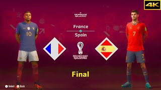 FIFA 23  FRANCE vs SPAIN  MBAPPE vs MORATA  FIFA WORLD CUP FINAL  4K [upl. by Erdnassak]